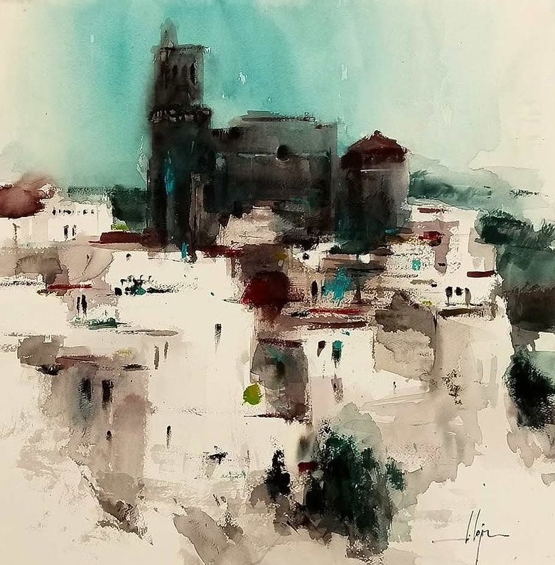 Pintura Sin título — Acuarela sobre papel original de Jorge López Marrón en Artbox