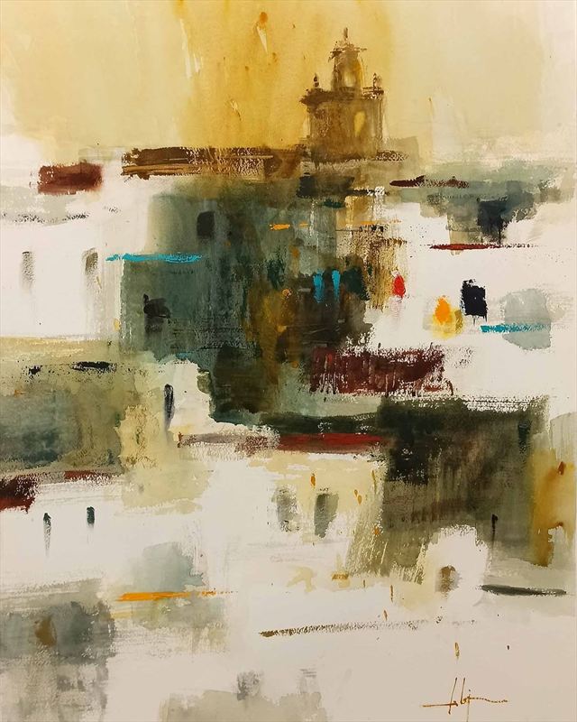 Pintura Sin título — Acuarela sobre papel de Jorge López Marrón