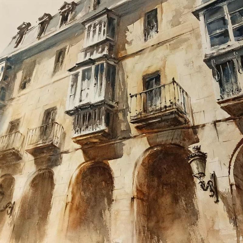 Pintura Sin título — Acuarela sobre papel de Jorge López Marrón