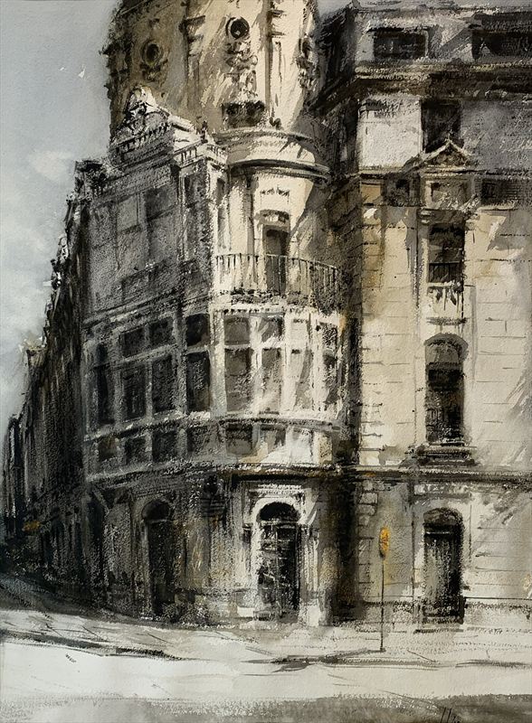 Pintura Sin título — Acuarela sobre papel de Jorge López Marrón