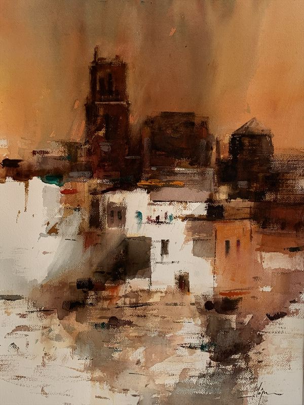 Pintura Fragmento — Acuarela sobre papel de Jorge López Marrón