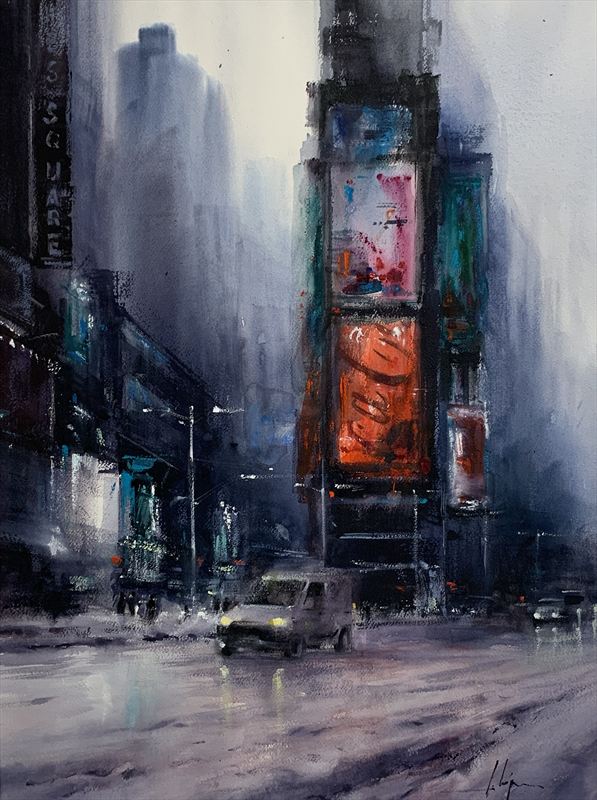 Pintura NYC — Acuarela sobre papel de Jorge López Marrón